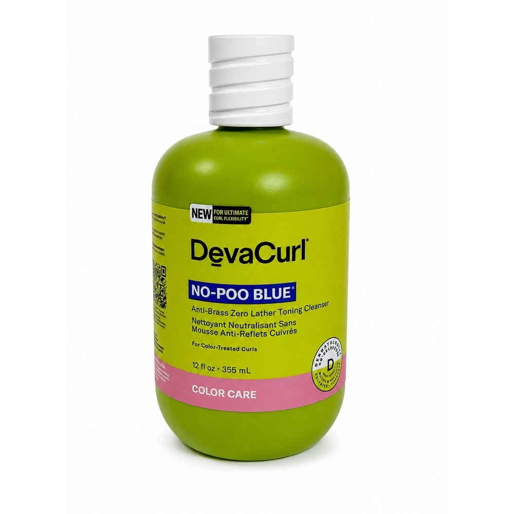 DevaCurl Cleanser No-Poo Blue Anti-Brass Toning Shampoo Color Treated 12 oz New